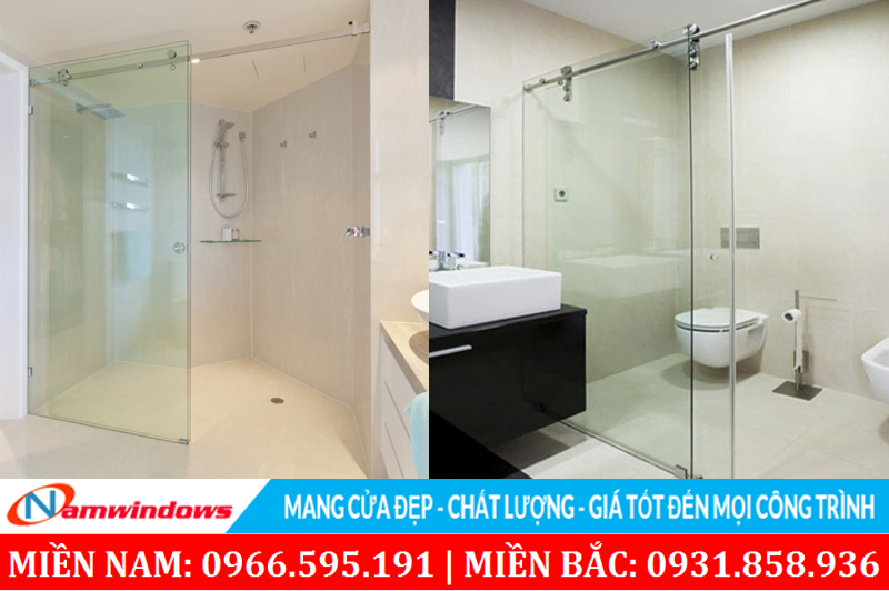 Mẫu cửa kính phòng tắm trượt