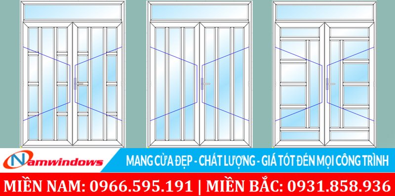 Của đi 2 cánh chia ô