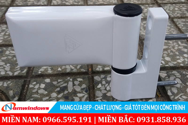 Hình ảnh một loại bản lề cửa nhựa uPVC hãng phụ kiện GQ
