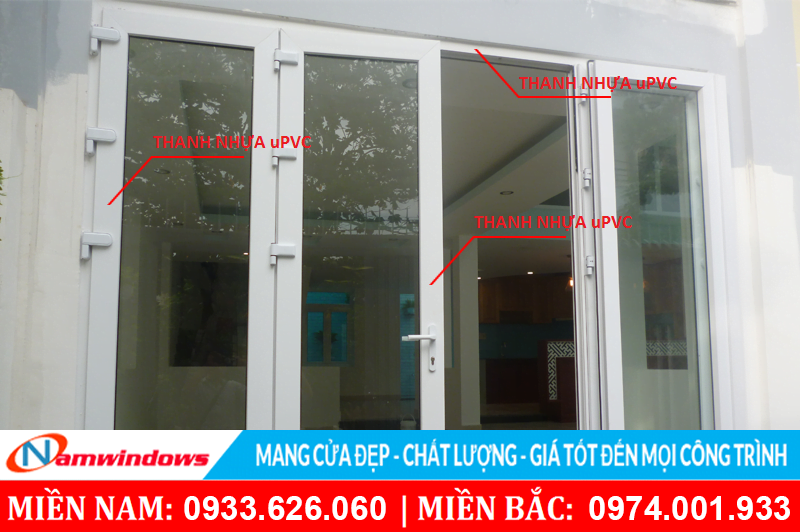 Thanh nhựa uPVC được sử dụng làm khung bao, khung cánh cửa