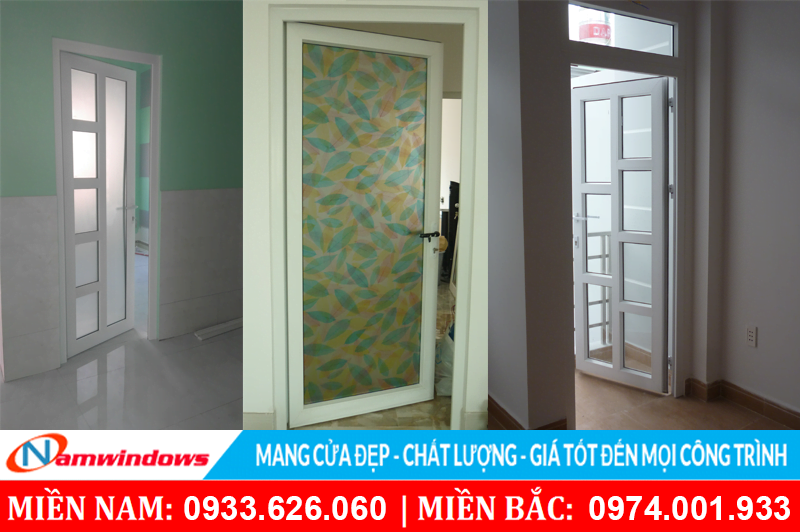 Mẫu chia ô và dán decal ở cửa nhựa lõi thép
