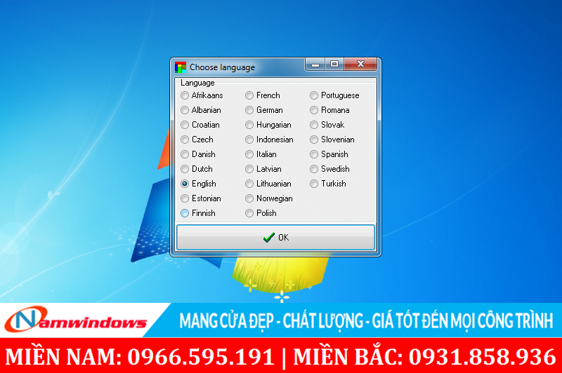 Chọn ngôn ngữ hiển thị trên phần mềm