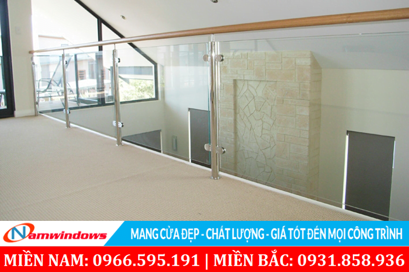 Bảng Báo Giá Thi Công Lan Can Cầu Thang Kính Cường Lực