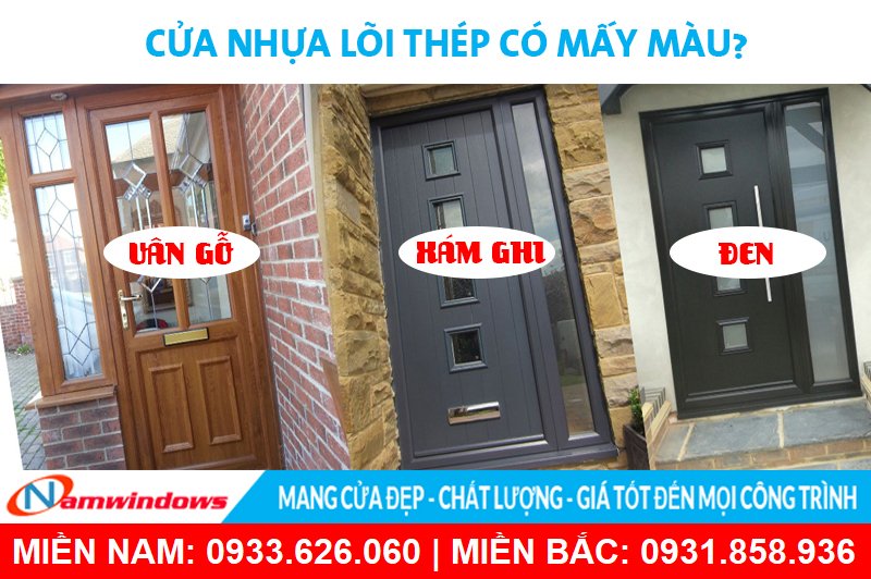 Cửa nhựa lõi thép có mấy màu?