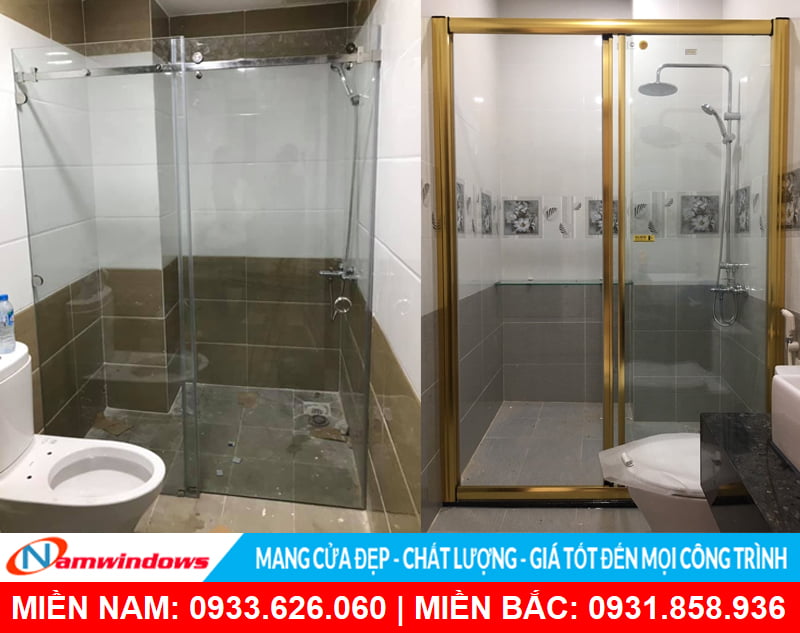 Kích thước phòng tắm kính đẹp