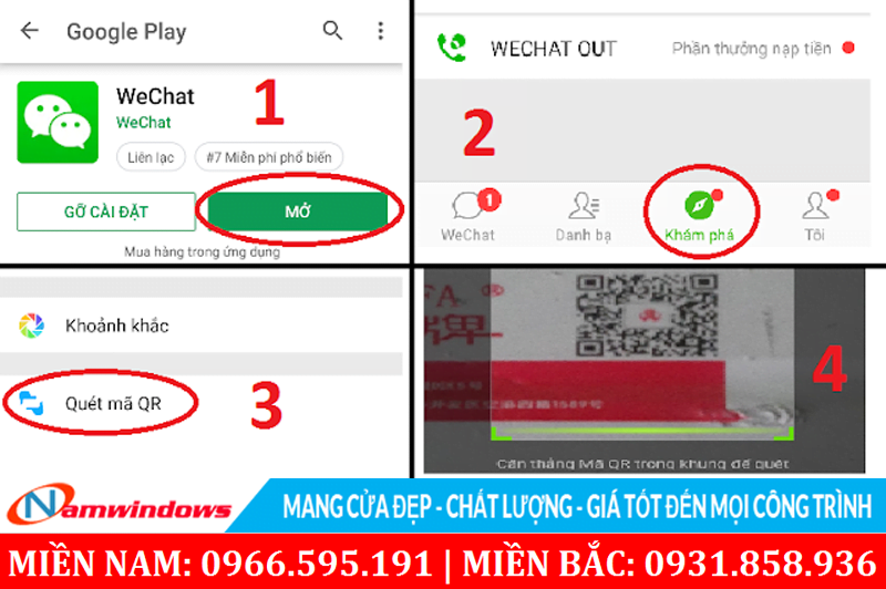 Các bước cài đặt phần mềm wechat để kiểm tra mã QR trên tem nhãn