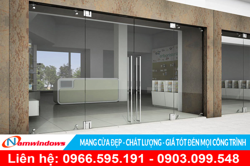 Cửa kính bản lề sàn