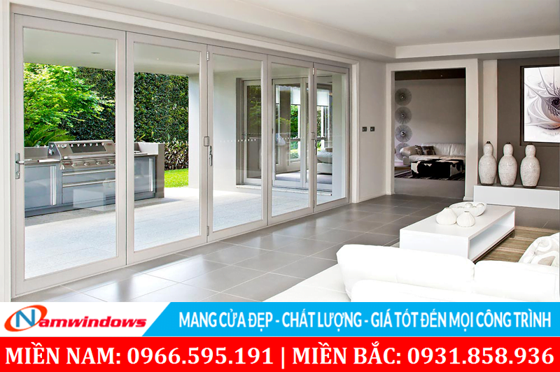 Cửa đi xếp trượt 5 cánh