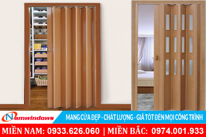 Mẫu cửa xếp nhựa trong phòng