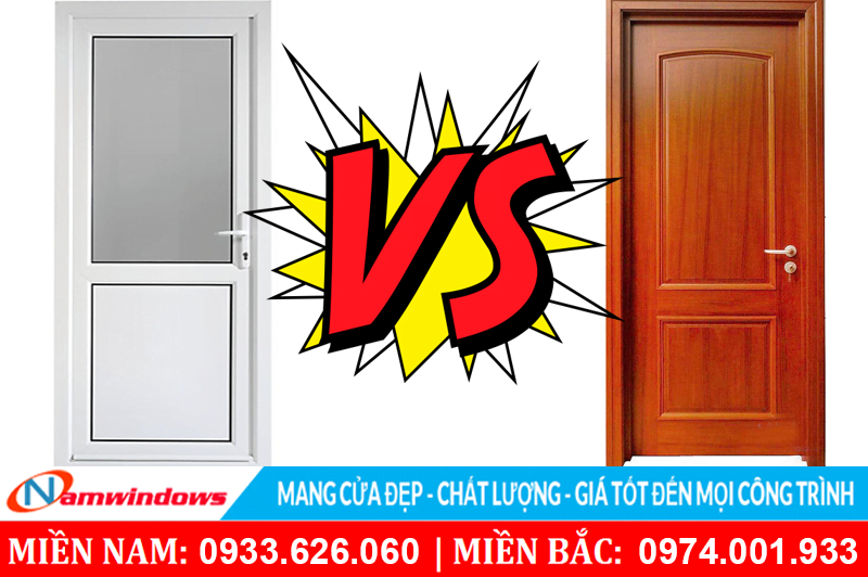 So sánh cửa nhựa lõi thép và cửa gỗ