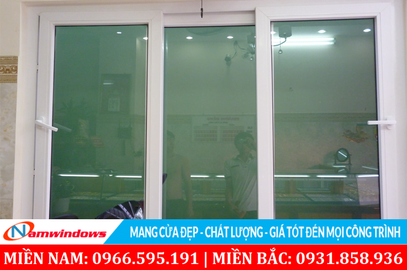 Mẫu 35: Cửa sổ lùa 3 cánh lấy gió 30%