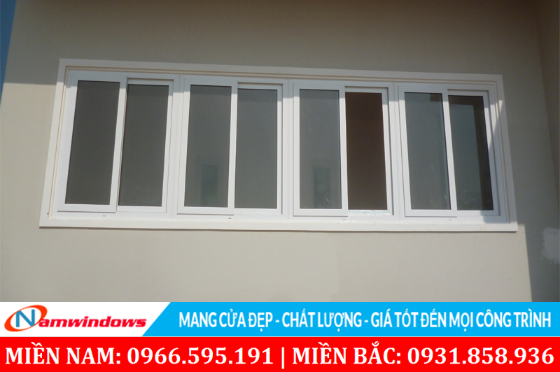Mẫu 38: Cửa sổ lùa 8 cánh ghép 4 cửa 2 cánh