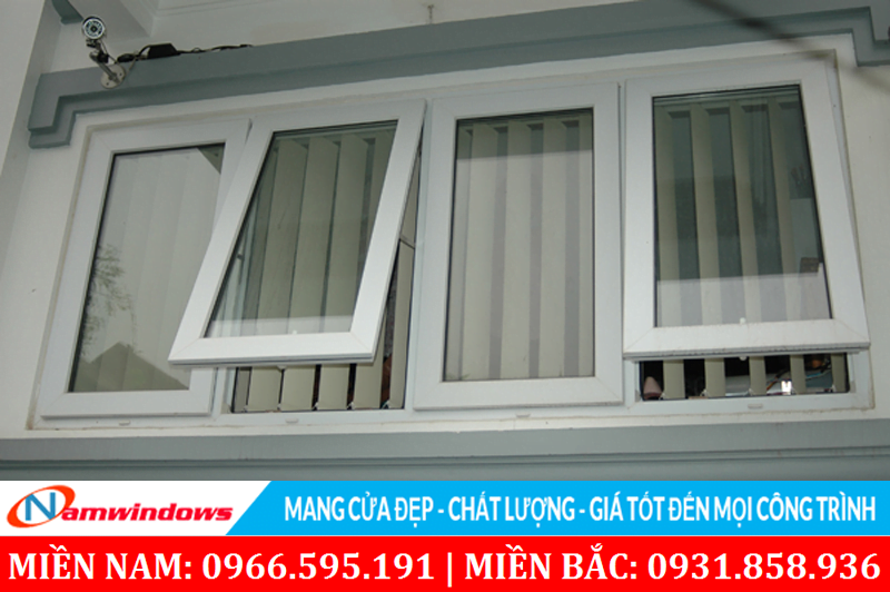 Cửa sổ mở hất bằng nhựa uPVC lõi thép