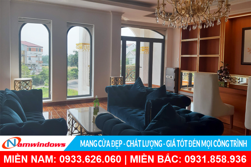 Cửa nhôm Xingfa uốn vòm cong