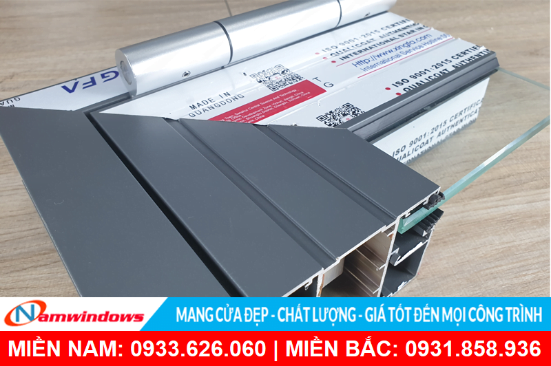 Cửa nhôm Xingfa màu xám