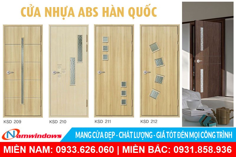 Cửa nhựa ABS có mẫu mã kiểu dáng hiện đại