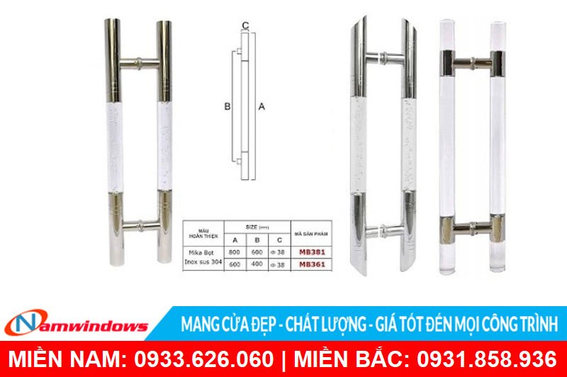 tay cầm cửa kính thủy tinh
