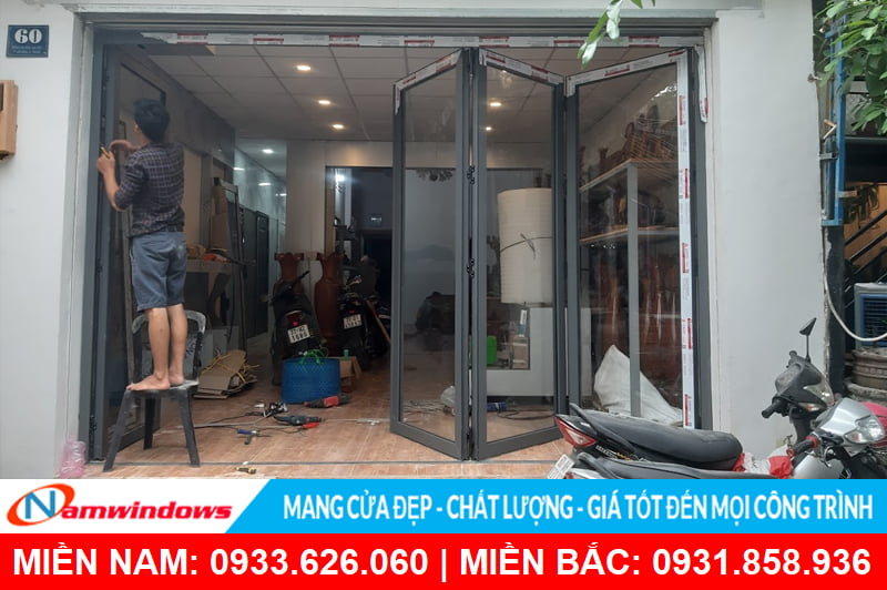 Mẫu cửa nhôm xingfa xếp trượt