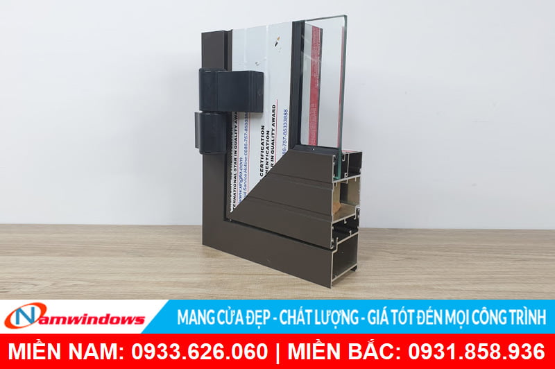Cửa nhôm xingfa màu nâu cafe nhập khẩu