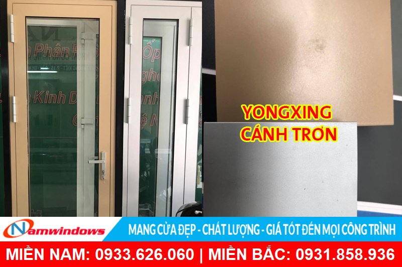 Cửa nhôm yongxing cánh trơn màu ánh kim