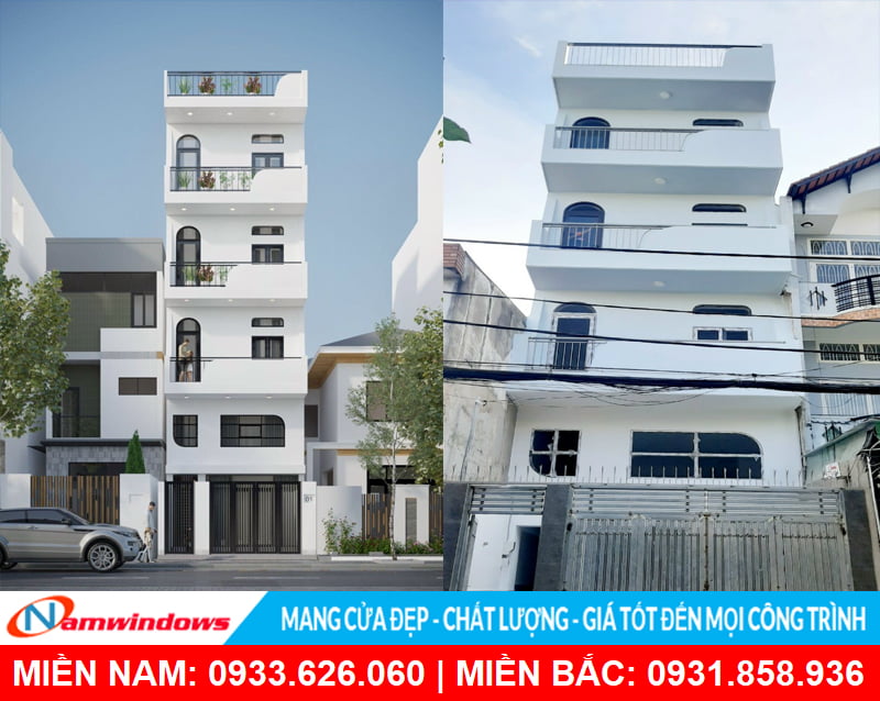 Công trình cửa nhôm uốn vòm