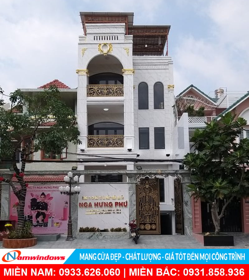 Công trình cửa nhôm uốn vòm Cty Nga Hưng Phú