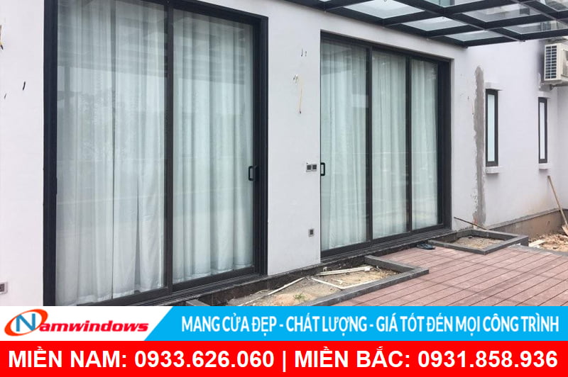 Cửa lùa 3 cánh nhôm xingfa