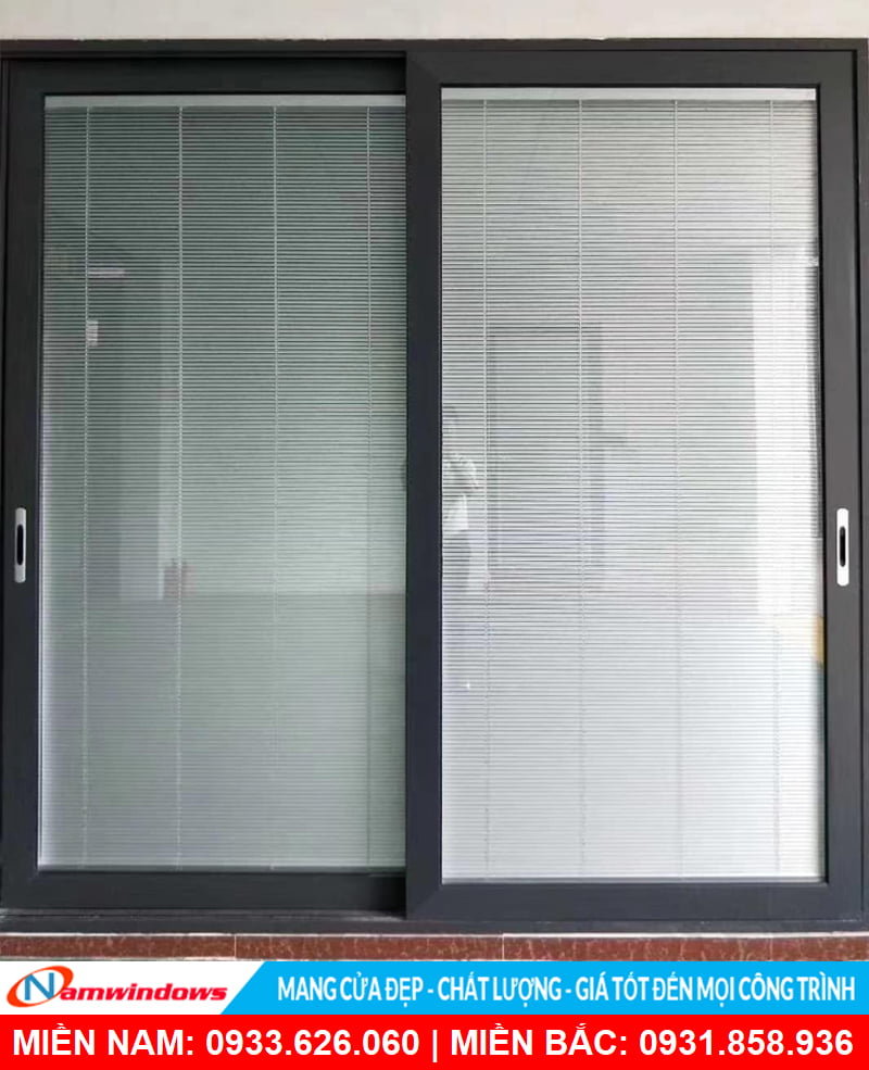 Kính hộp có rèm cho cửa nhôm