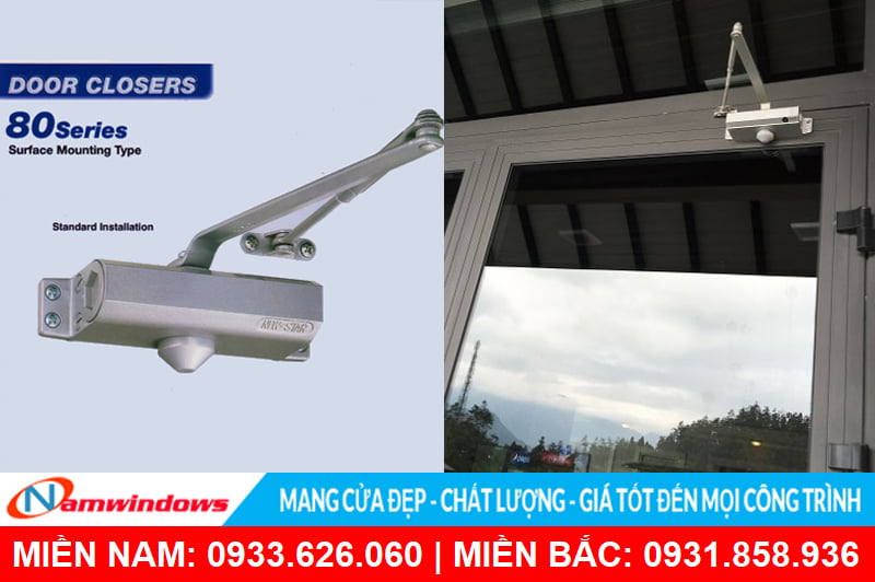 Cửa nhôm tay co thủy lực