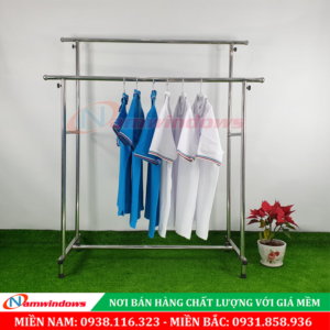 Sào Phơi Đôi Inox Trơn Mã MQ16 | Dài 1.2m Cao 1.4m