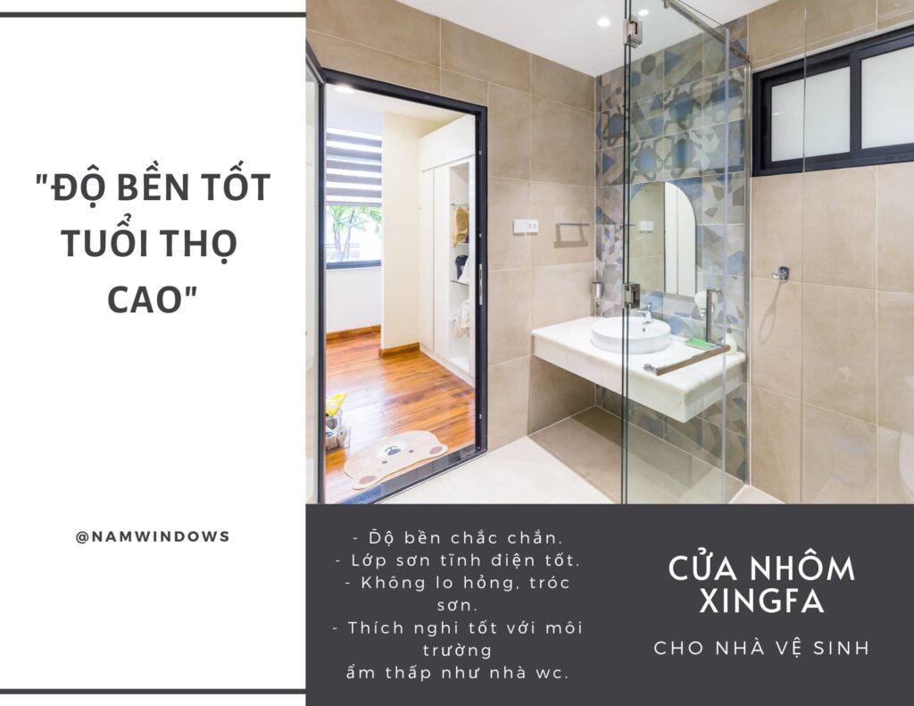 Cửa nhôm nhà vệ sinh có độ bền tốt