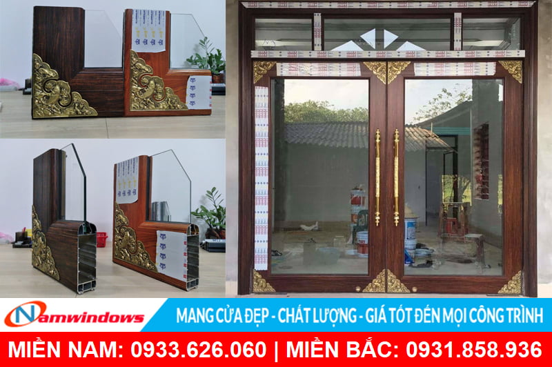 Cửa kính thủy lực khung nhôm