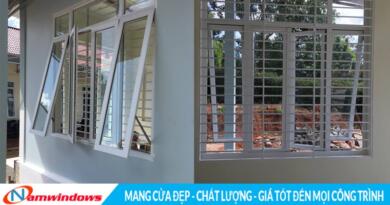 Cửa nhựa lõi thép có khung sắt bảo vệ an toàn