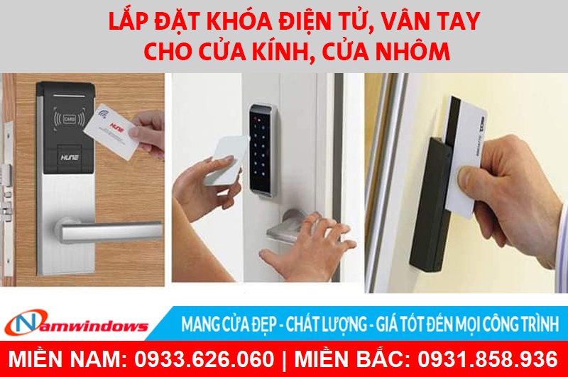Lắp đặt khóa điện tử, vân tay cho cửa kính, cửa nhôm tại TP.HCM
