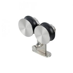 Bánh xe treo đôi 150kg inox 304, ray Inox tròn ø25