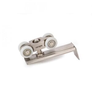 Bánh xe lùa treo 80kg 4 bánh nhựa, đế inox 201 ray hộp vuông