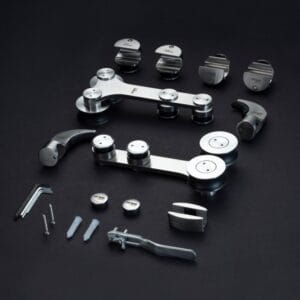 Bánh xe đôi cửa lùa kính ray Ø25 VICKINI 62004.001 SSS