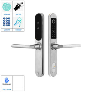 Khóa cửa Ticklock I600S màu trắng bạc