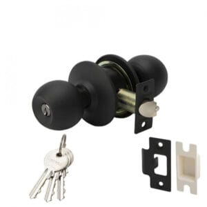 Khóa tay tròn Hafele 911.83.563 đen mờ có chìa