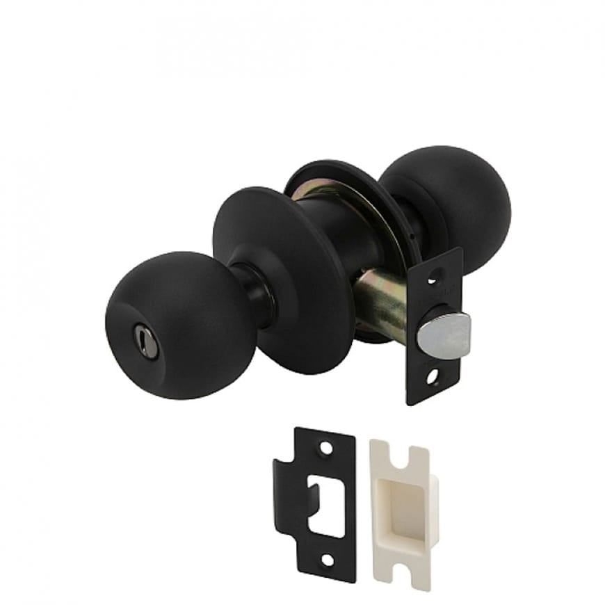 Khóa tay tròn Hafele 911.83.565 đen mờ không chìa