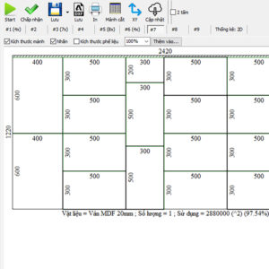 Phần mềm chia cắt ván gỗ MDF, tấm ván các loại