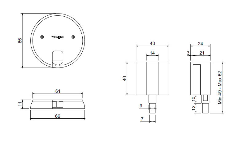 Thông số kỹ thuật Chặn chốt sàn VICKINI 45021.001 Inox 201