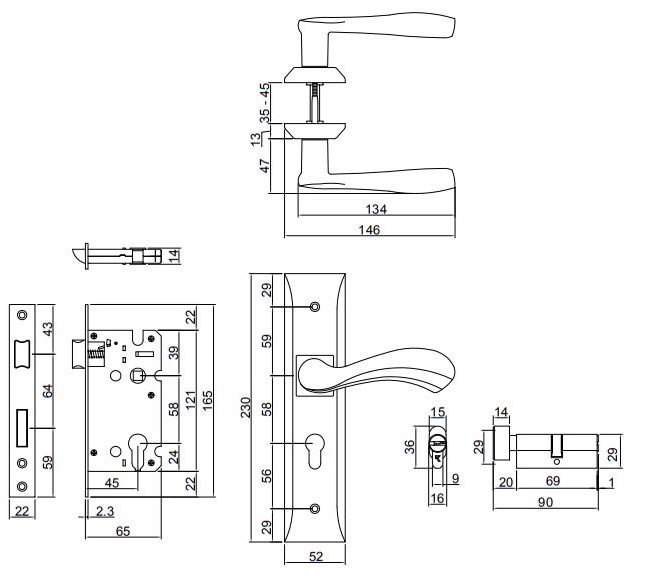 Thông số kỹ thuật Khóa cửa VICKINI 32016.001