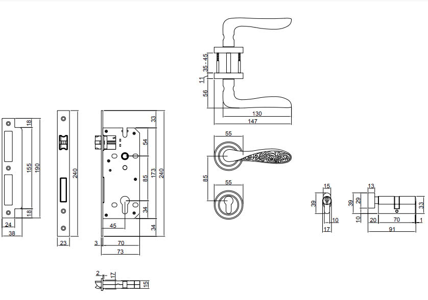 Thông số kỹ thuật Khóa phân thể VICKINI 34568.101