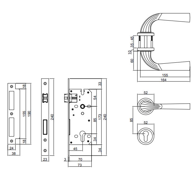 Thông số kỹ thuật Khóa phân thể bằng hợp kim VICKINI 34127.101