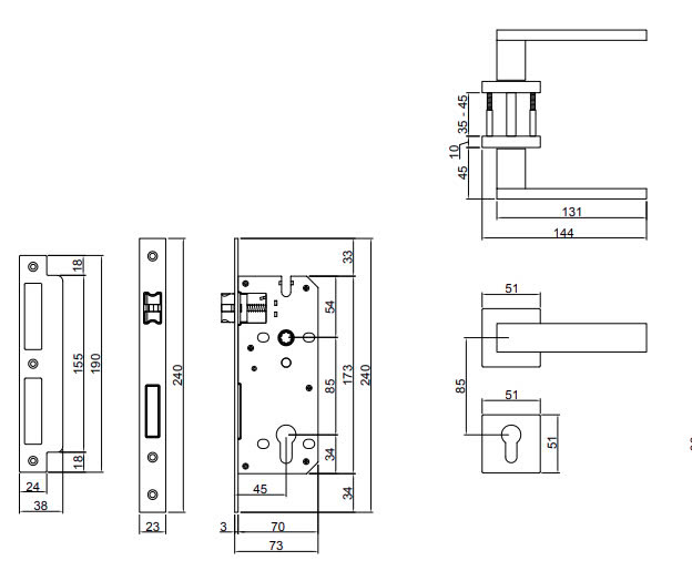 Thông số kỹ thuật Khóa phân thể bằng hợp kim VICKINI 34150.102