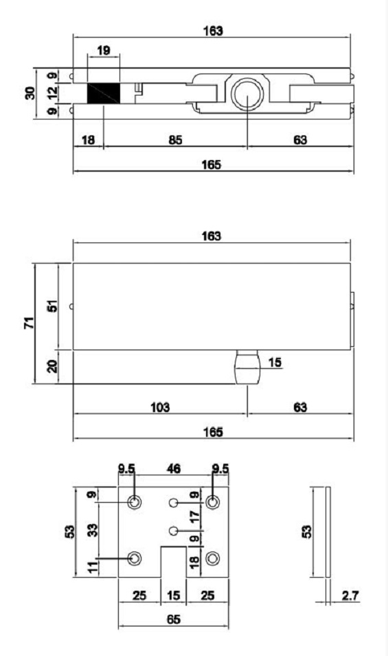 Thông số kỹ thuật kẹp kính đỉnh VICKINI 61300.001