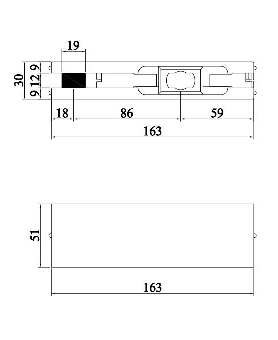 Thông số kỹ thuật kẹp kính dưới VICKINI 61100.001