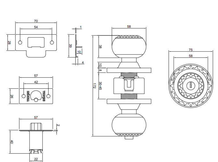 Thông số kỹ thuật khóa tay nắm tròn inox 304 có chìa 30850.001