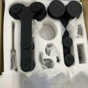 Bánh xe đôi cửa lùa kính ray Ø25 VVP đen mờ